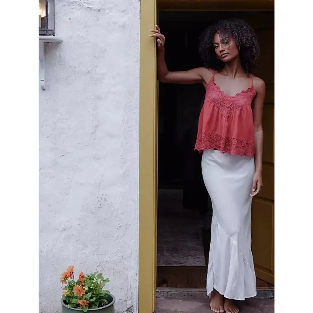 Nwt Intimately Free People Sweet On You Bias-Cut Maxi Slip Skirt